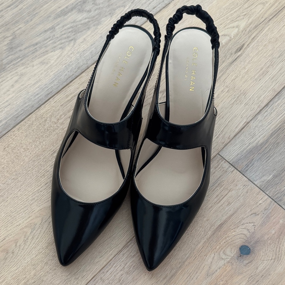Cole Haan Liesel Slingback Pump in Black Box Leather